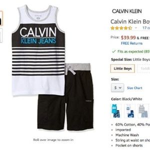 Calvin Klein Boys Tank Top and Short Set